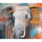 Handmade painting - Grunge Elephant - Mixed media
