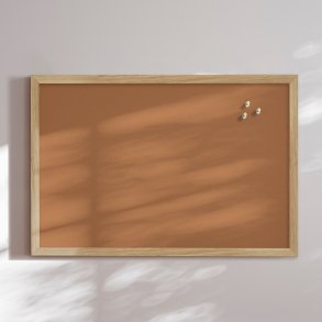 Opslagstavle med egetrsramme - Burn Ochre