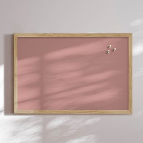 Opslagstavle med egetrsramme - Dusty Rose