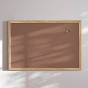 Opslagstavle med egetrsramme - Cocoa Cream