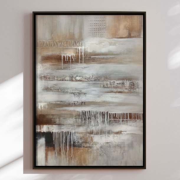 Premium maleri med sort ramme - Textured Harmony - E. Thorne