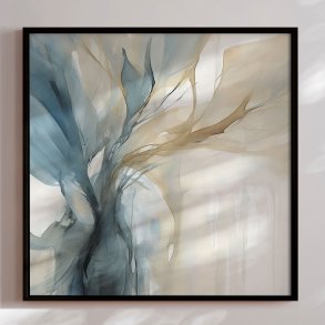 Premium maleri med sort ramme - Blue Storm I - E. Thorne