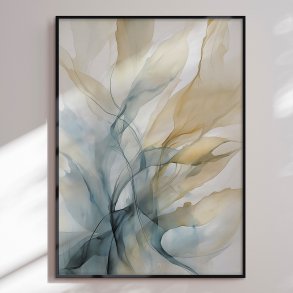 Premium maleri med sort ramme - Blue Storm II - E. Thorne