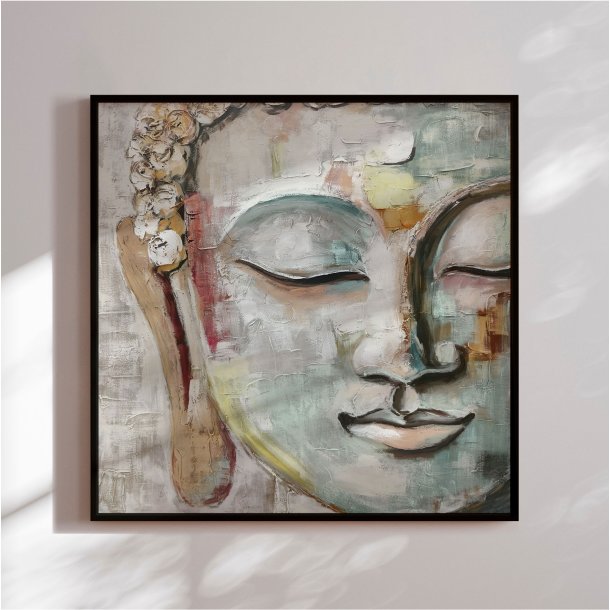 Hndlavet maleri med sort ramme - Zen Essence
