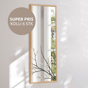 Rectangular mirror with a narrow oak frame - Solid Oak 15mm