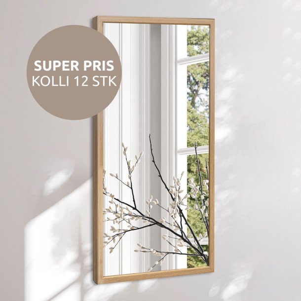 Rectangular mirror with a wide wooden frame - Oak