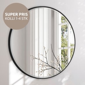 Round mirror with black frame