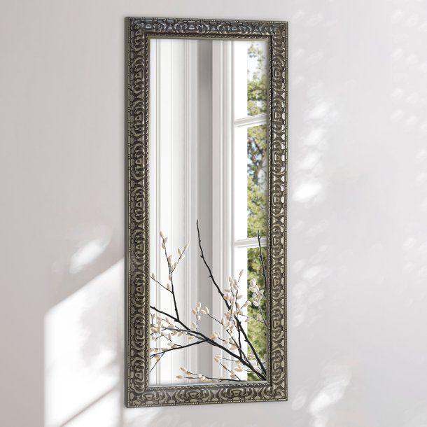 Antique mirror with silver frame - Decorated II