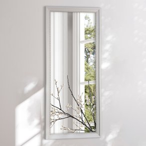 Rectangular mirror with white frame - Decorated