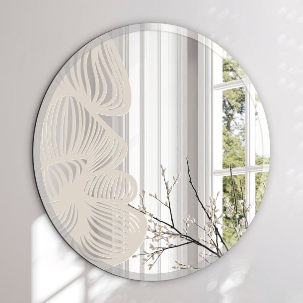 Round mirror with print - Aside