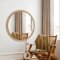 Round mirror with wood frame - Woody Wood