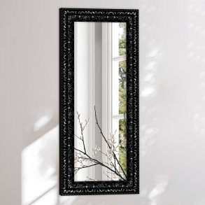 Antique mirror with black frame