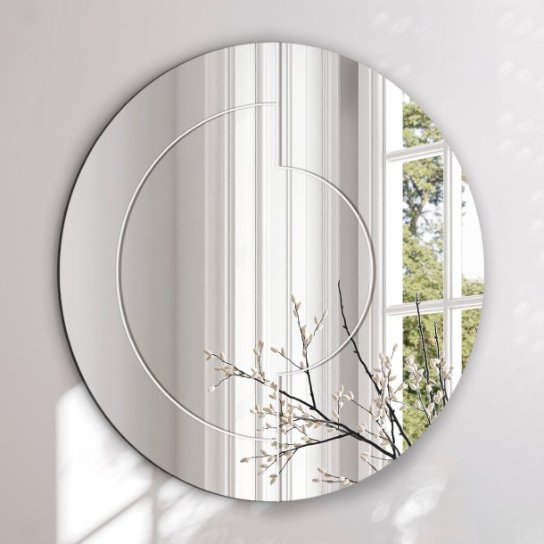 Round beveled mirror - Half Circles