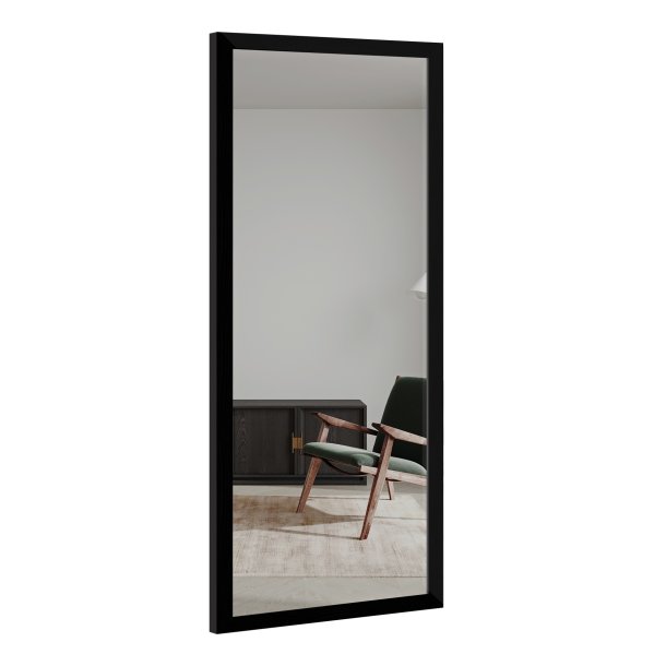 Rectangular mirror with a narrow black frame - Ayous
