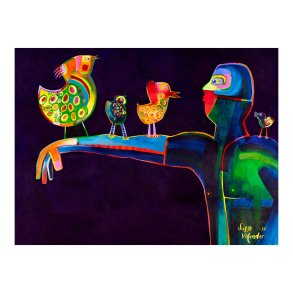 Canvas - Man Speaking Birds - Susse Volander