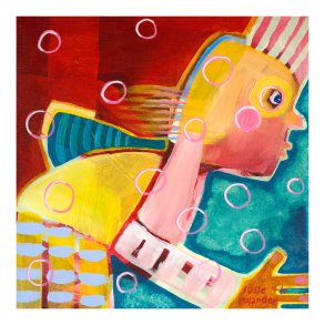 Canvas - Man Blowing Soap - Susse Volander