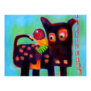 Canvas - Dog Sees Its Tail - Susse Volander