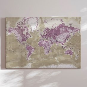 World Map - Purple
