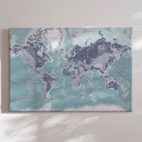 World Map - Ice Blue