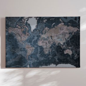 World Map - Modern Blue