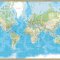 World map in oak frame - Classic - Pinboard