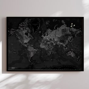 Pin Board - World Map - Dark