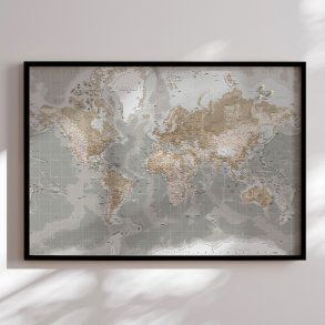 Pin Board - WorldMap - Grey