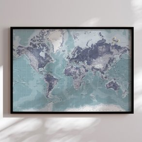 Pin Board - WorldMap - Iceblue